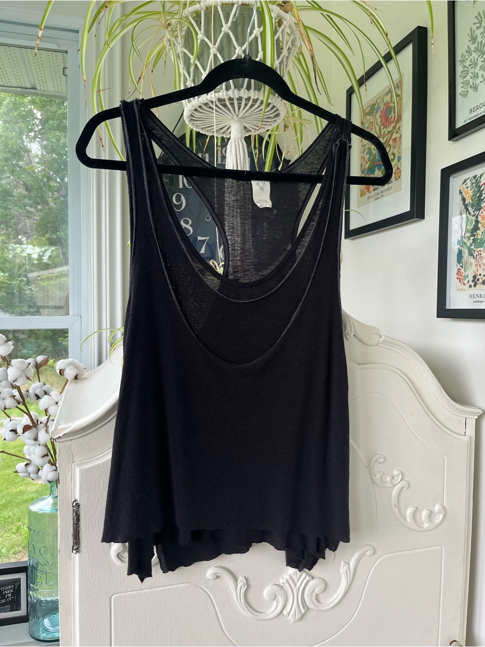 We The Free “Take the Plunge” Black Layered Scoop Neck Tank Top